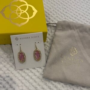 Kendra Scott Gold and Fuchsia Earrings